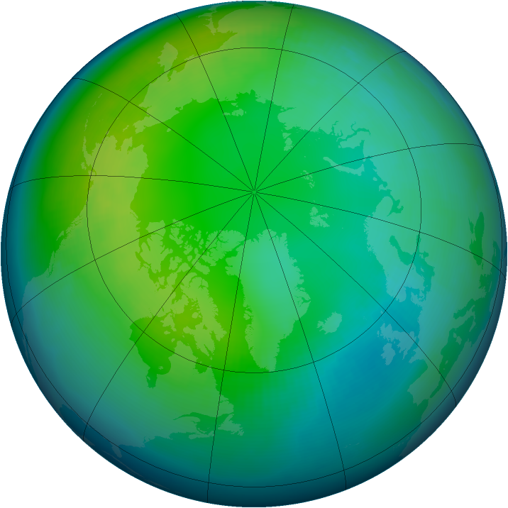 Arctic ozone map for November 2001
